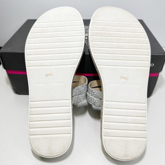 Vince Camuto Rallsan Strappy Rhinestone Sandal Cloudy Gray Women 6W - Picture 6 of 7